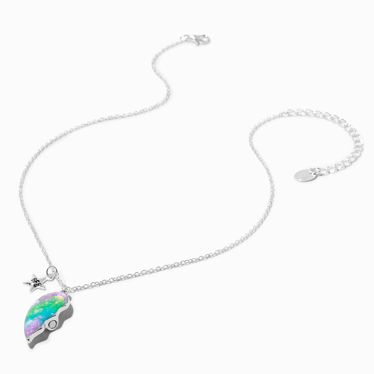 Best Friends Glow in the Dark Split Universe Heart Pendant Necklaces - 2 Pack,