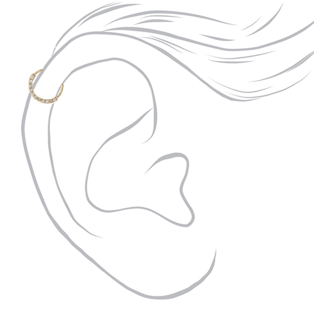 Fausse boucle de cartilage bling bling couleur dorée,