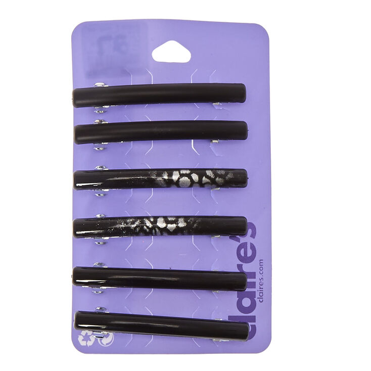 Claire's Lot de 6 barrettes noir et argent