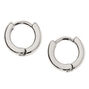 Silver 10MM Huggie Hoop Earrings,