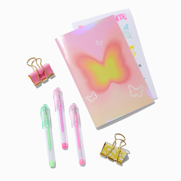 Yellow Checkered Clear Stationery Set,