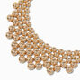 Gold-tone Ball Waterfall Bib Statement Necklace,