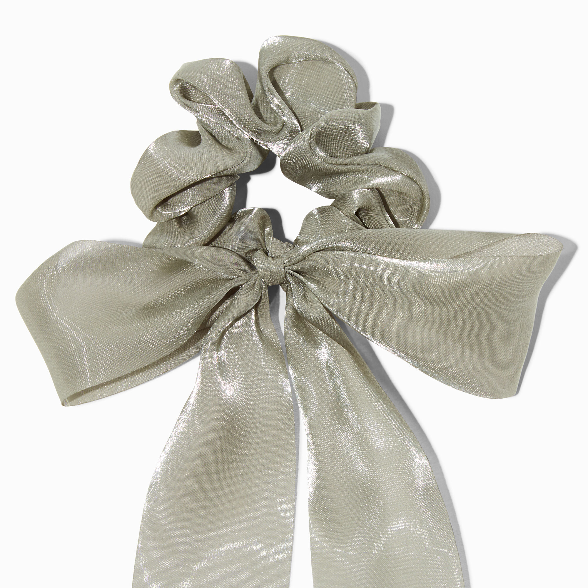 Green Sheer Hair Bow Scrunchie,