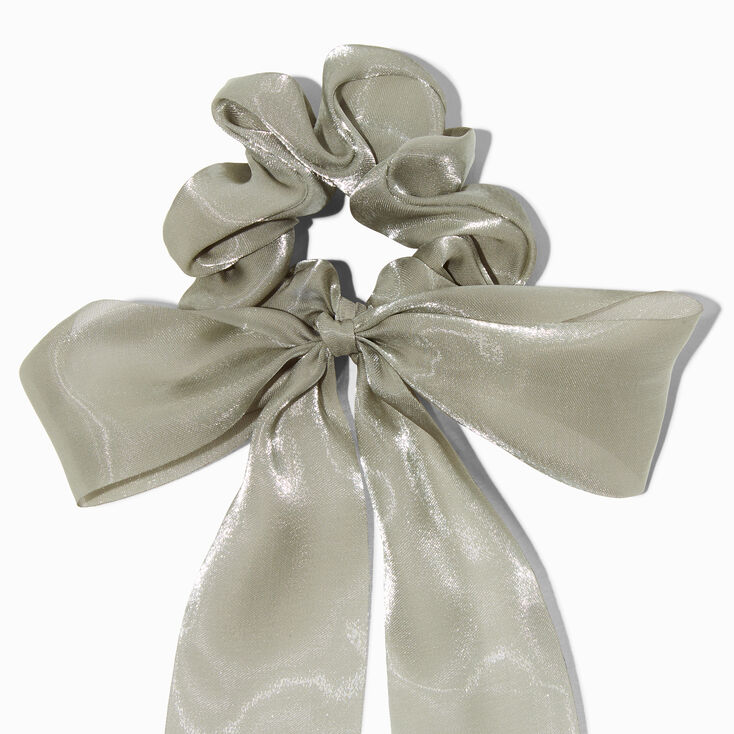 Green Sheer Bow Hair Scrunchie,