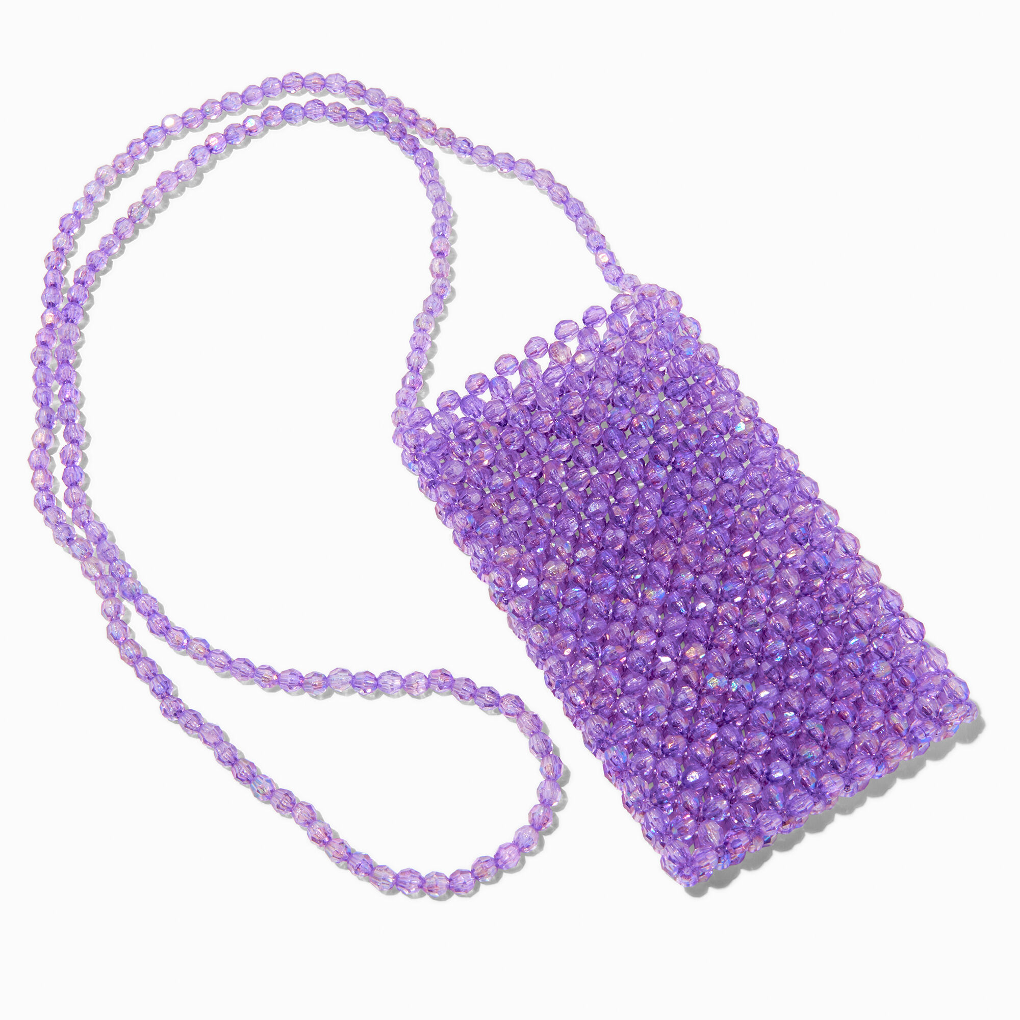 View Claires Beaded Crossbody Phone Case Purple information