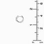 Silver-tone Cubic Zirconia Three-Stone 10mm Huggie Hoop Earrings,