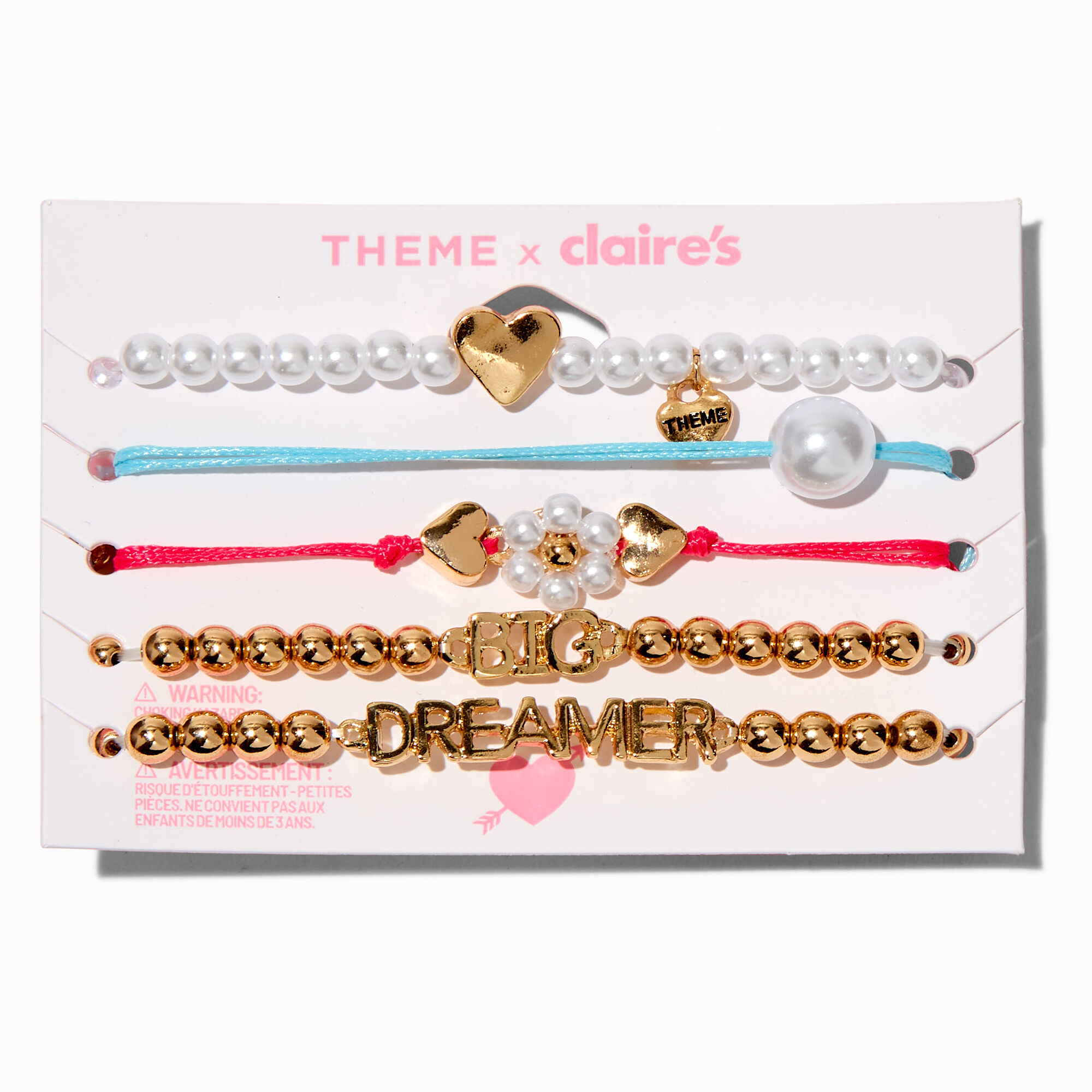 T H E M E x Claire's ''Big Dreamer'' Beaded Bracelet Set - 5 Pack,