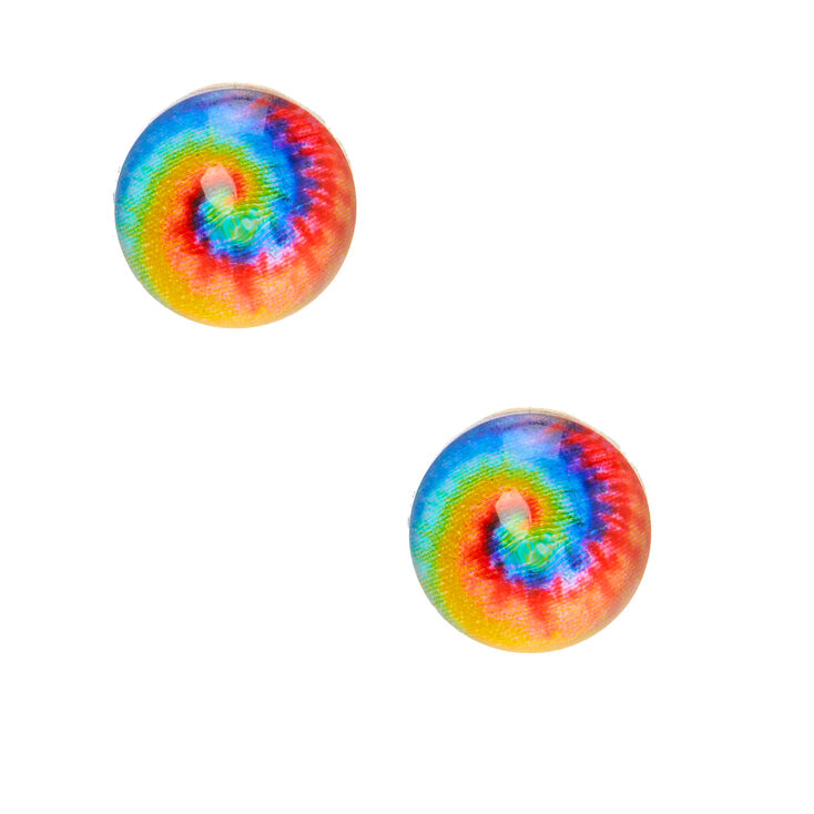 Claire's Clous d’oreille tie-dye arc-en-ciel