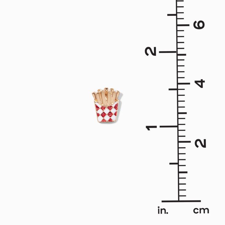 Gold French Fries Enamel Stud Earrings,