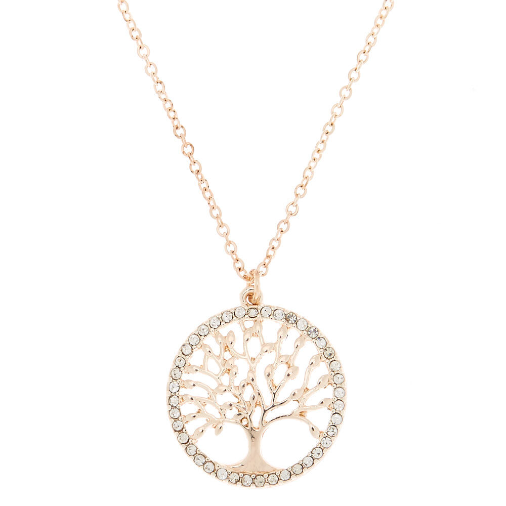Rose Gold Tree Of Life Pendant Necklace