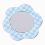 Blue Checkerboard Flower Shaped Phone Case Mirror,