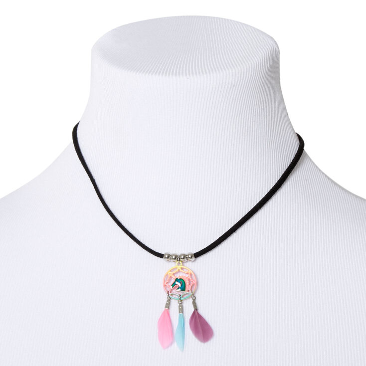 Mood Unicorn Dreamcatcher Pendant Necklace,