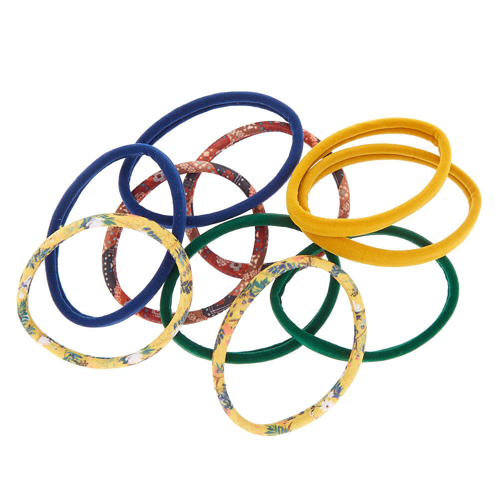 Rolled Vintage Floral Hair Ties - 10 Pack,