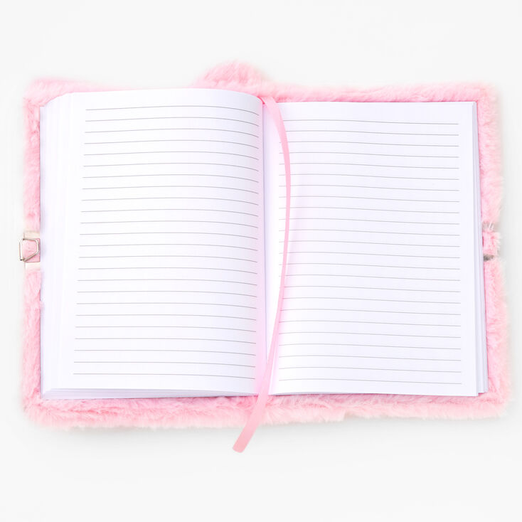 Claire's Pink Hamser Plush Diary with Lock For Girls - Secret Writing  Journal For Kids Ages 8-12 with Fuzzy Cover, Lined Paper, Ribbon Bookmark,  Front Zip Pocket 