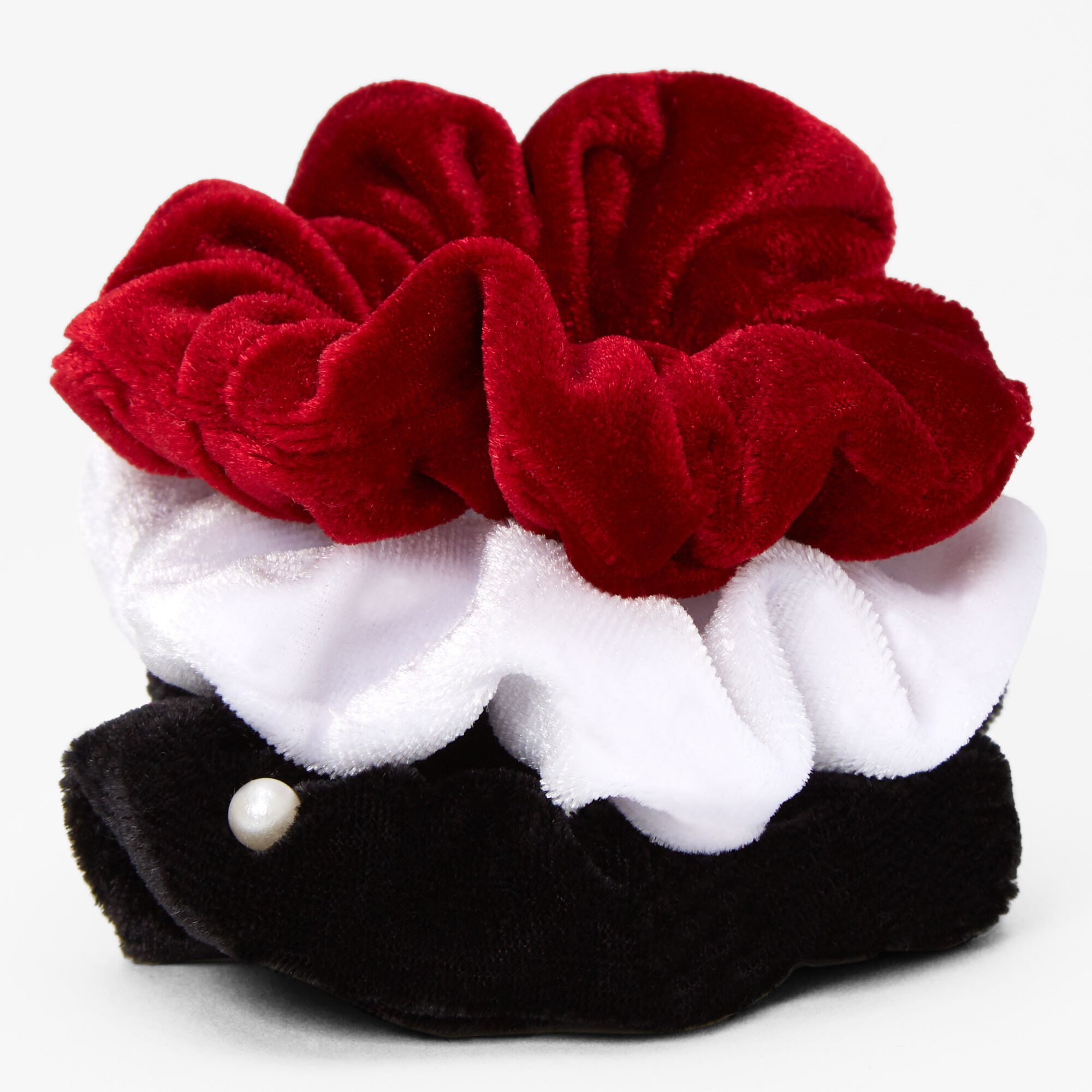 Claire's Club Small Velvet Hair Scrunchies - 3 Pack,