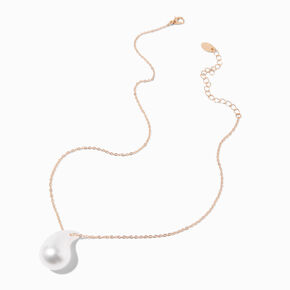 Bubble Pearl Gold-tone Pendant Necklace,