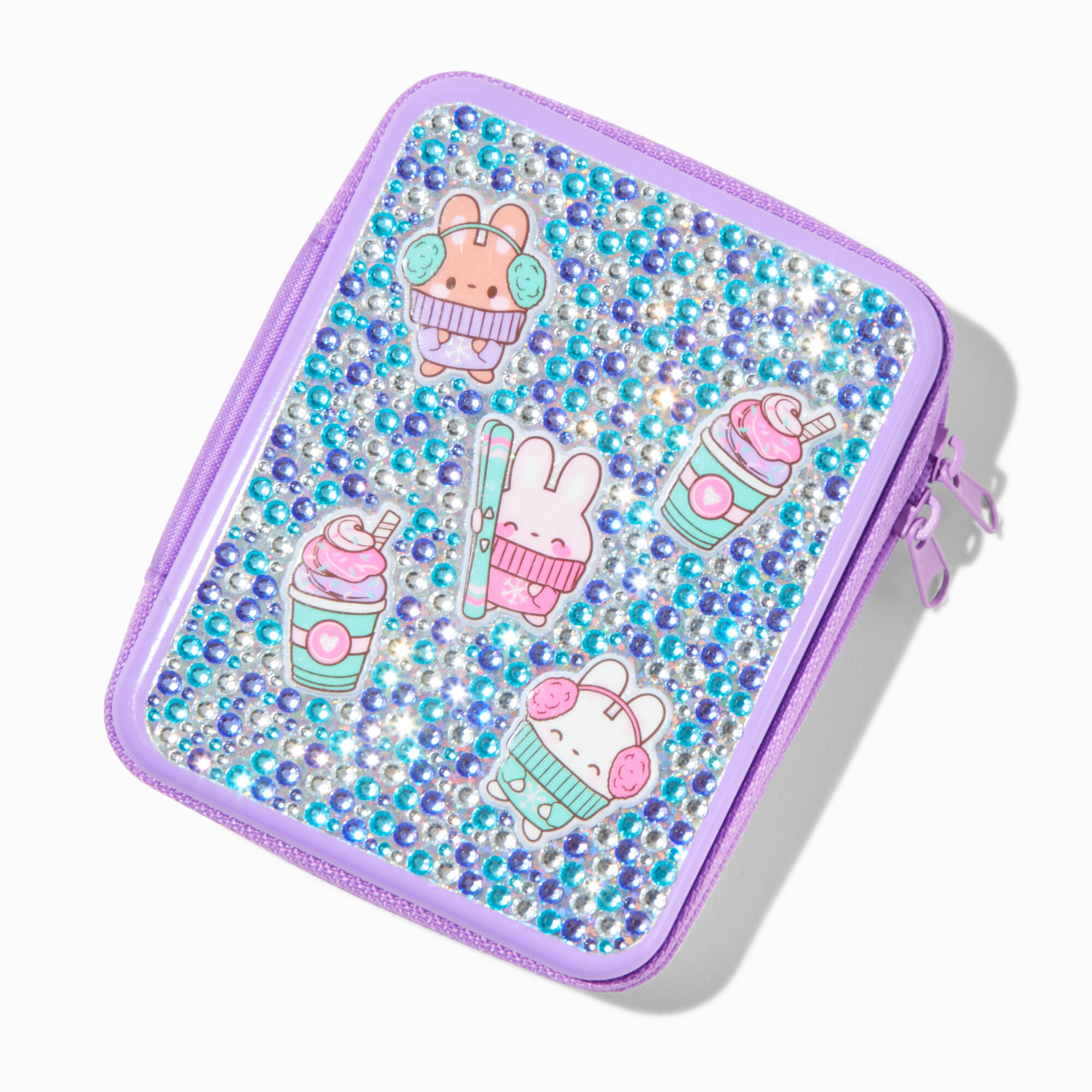 Palette compacte de maquillage et boîte en fer bling-bling Snow Bunny,