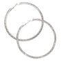 Silver 80MM Mesh Hoop Earrings,