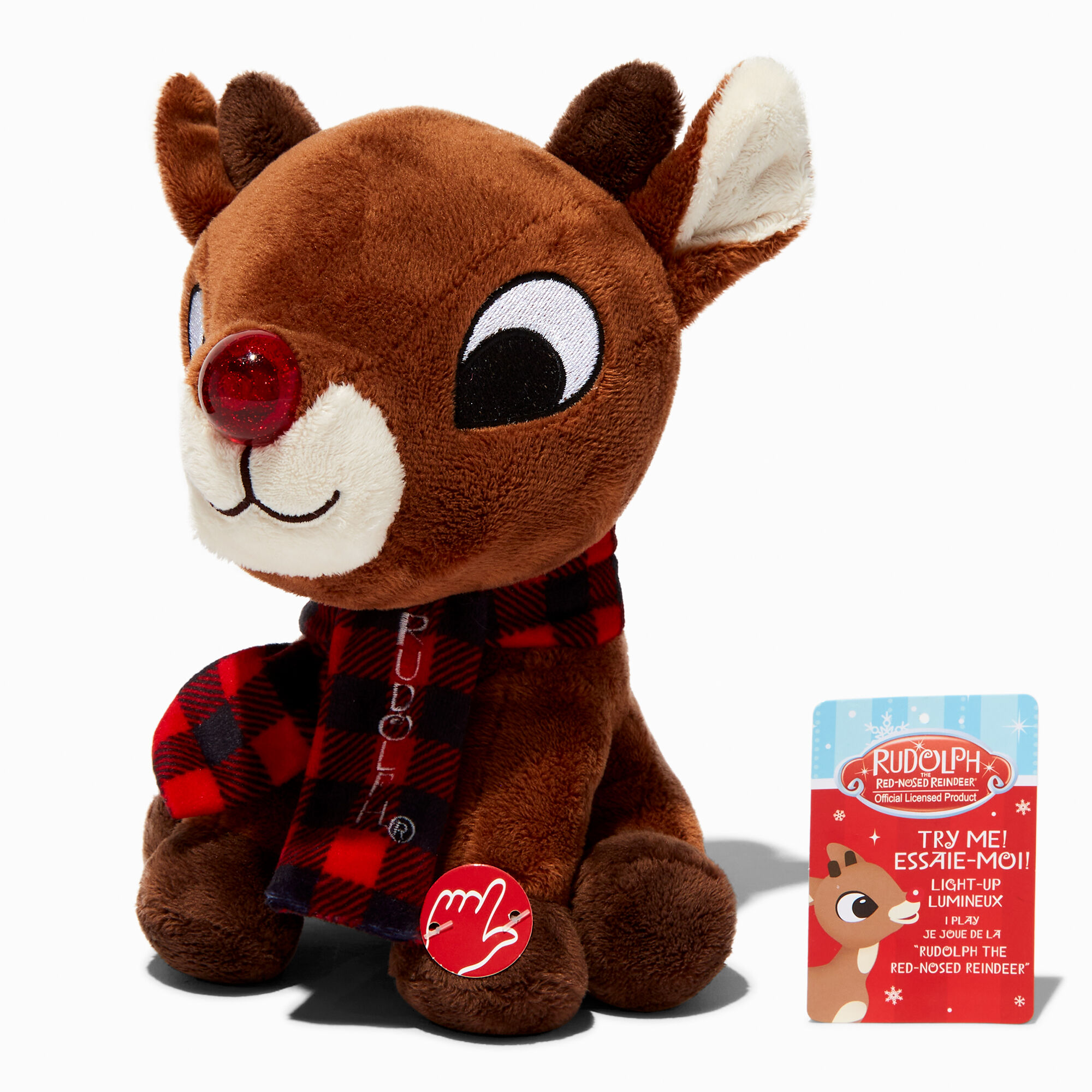 View Claires Rudolph The RedNosed Reindeer Singing Plush Toy information