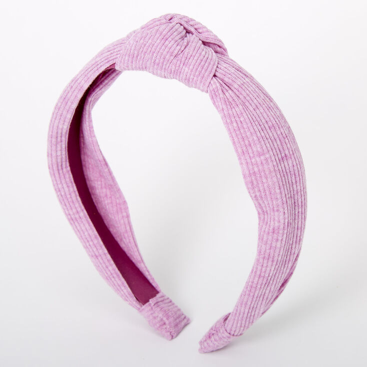 Ribbed Knotted Headband - Lilac,