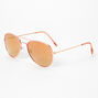 Claire&#39;s Club Rhinestone Aviator Sunglasses - Rose Gold,