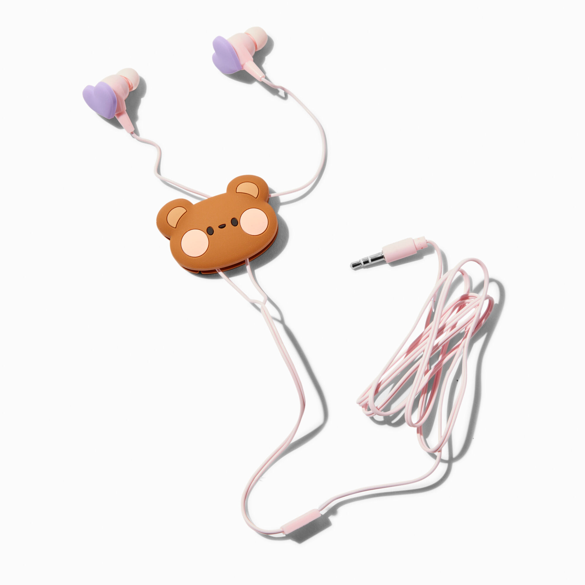 View Claires Bear Silicone Earbuds Brown information