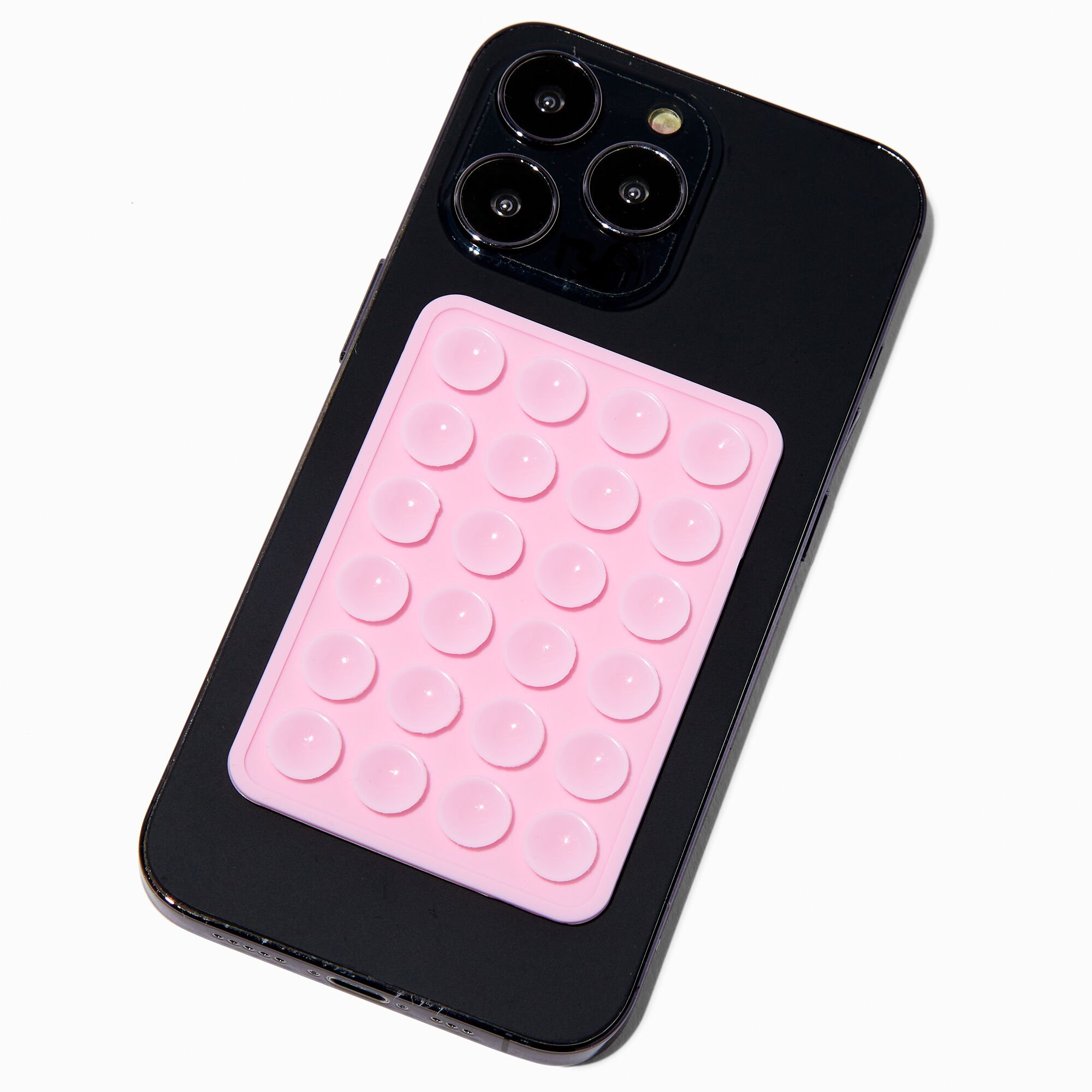 Pink Rectangle Silicone Suction Phone Case Adhesive Mount,