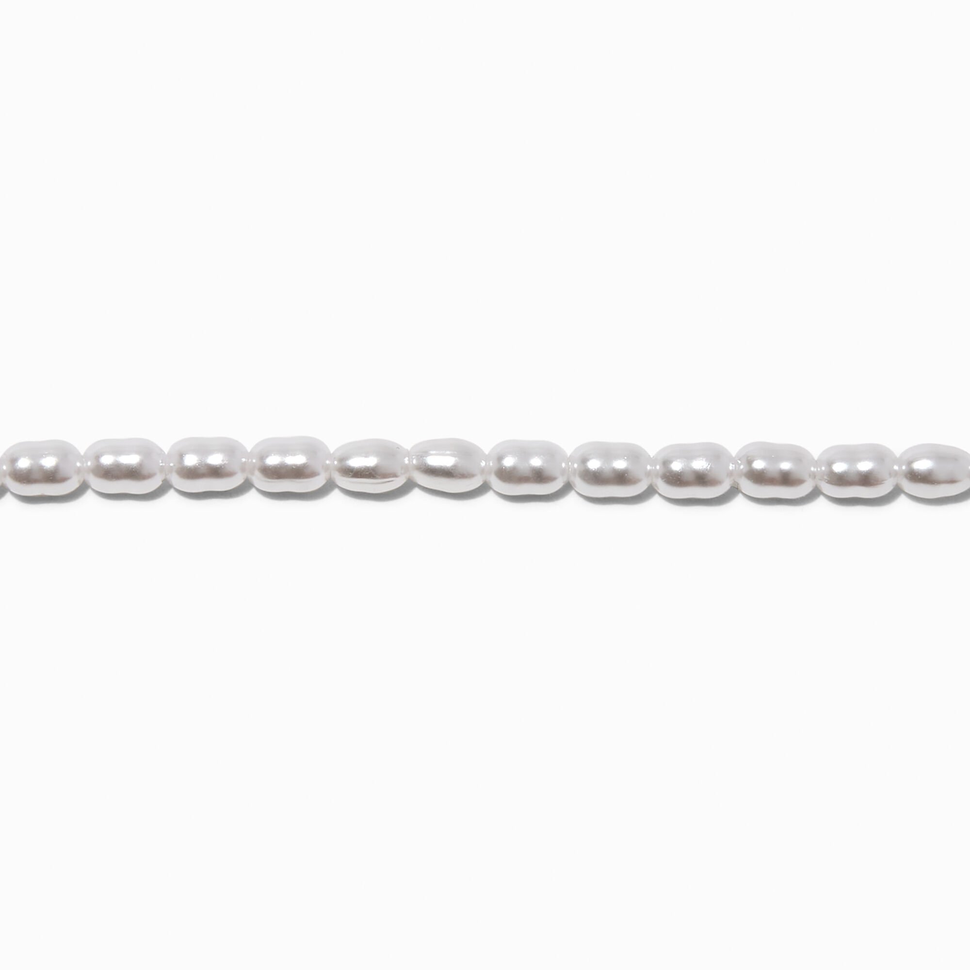 Bracelet chaîne couleur dorée avec mini perles d'imitation,