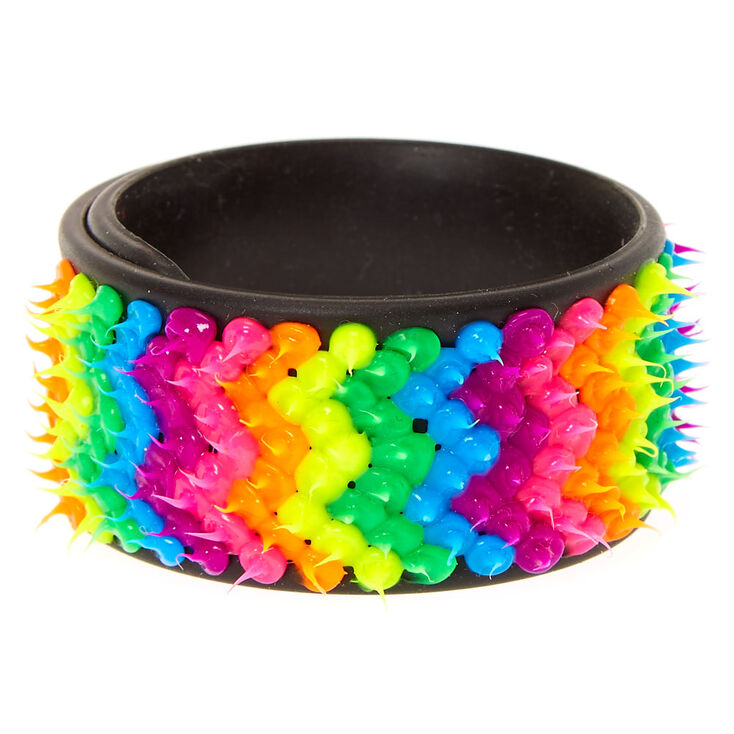 Rainbow Spike Slap Bracelet