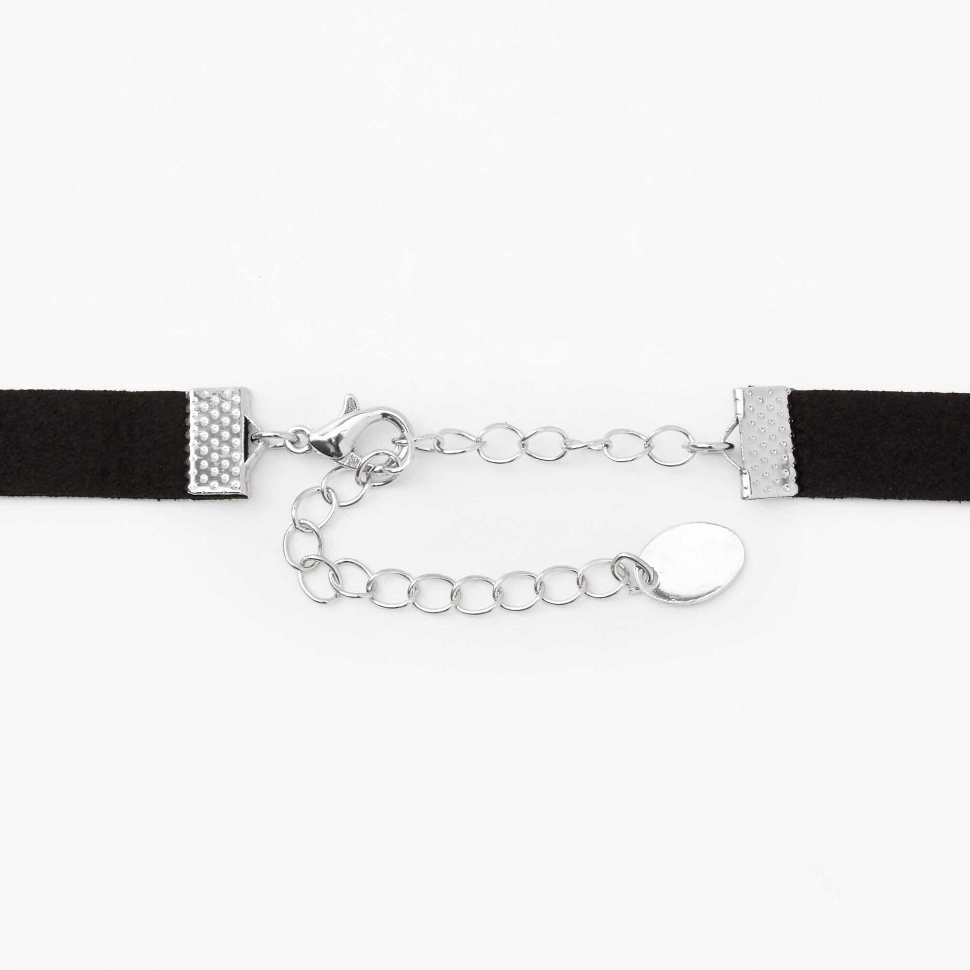 Silver Flame Velvet Choker Necklace - Black,