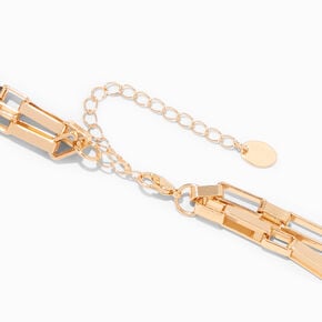 Gold-tone Box Link Multi-Strand Necklace,
