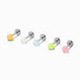 Glow in the Dark Ball 16G Tragus Flat Back Stud Earring - 5 Pack,