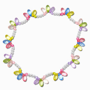Claire&#39;s Club Pastel Faceted Mini Balloon &amp; Pearl Stretch Necklace,