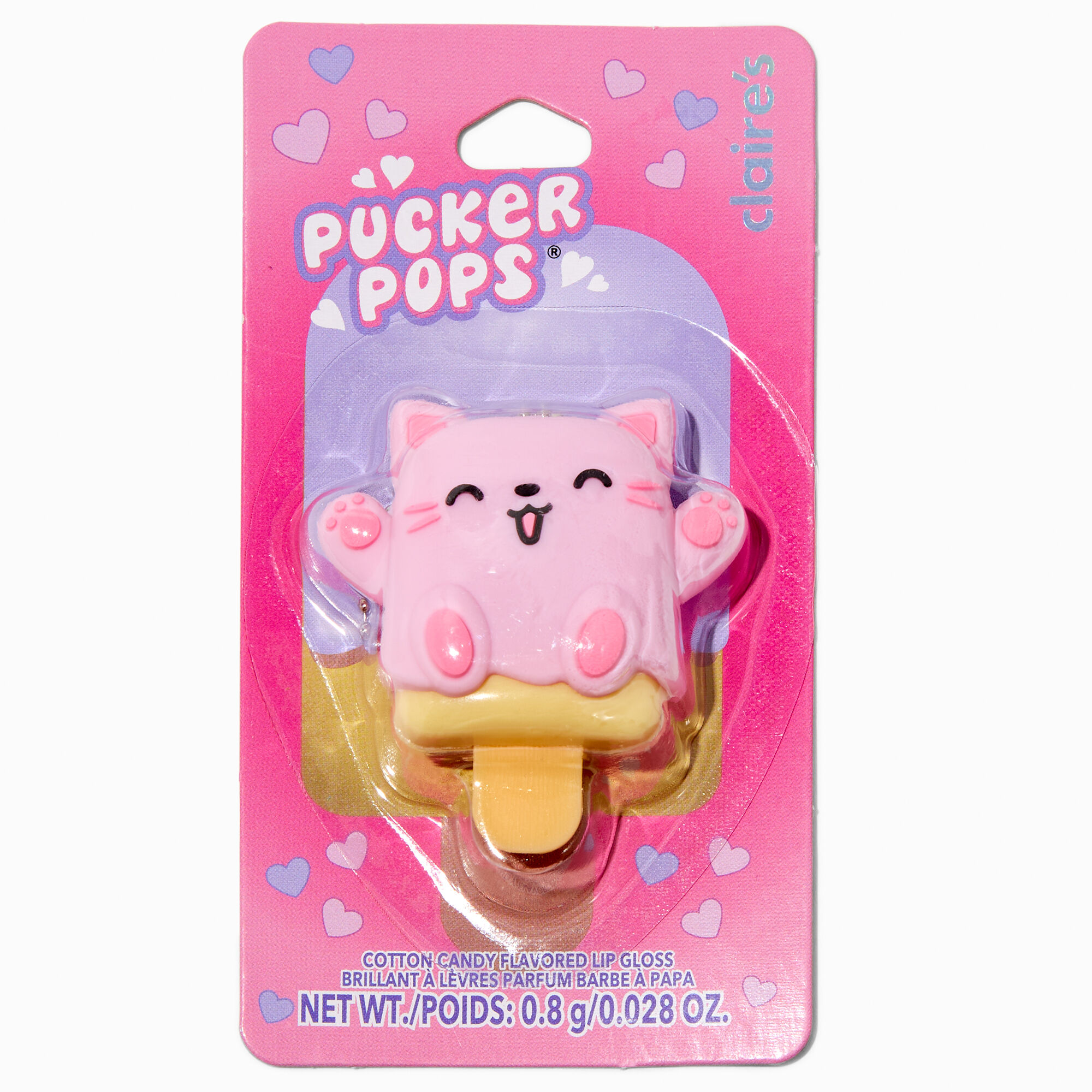 Pucker Pops® Pink Happy Cat Lip Gloss - Cotton Candy