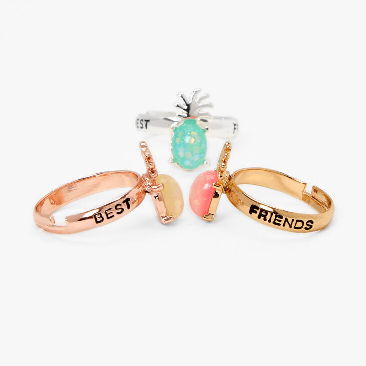 Best Friends Mixed Metal Pineapple Rings &#40;3 Pack&#41;,