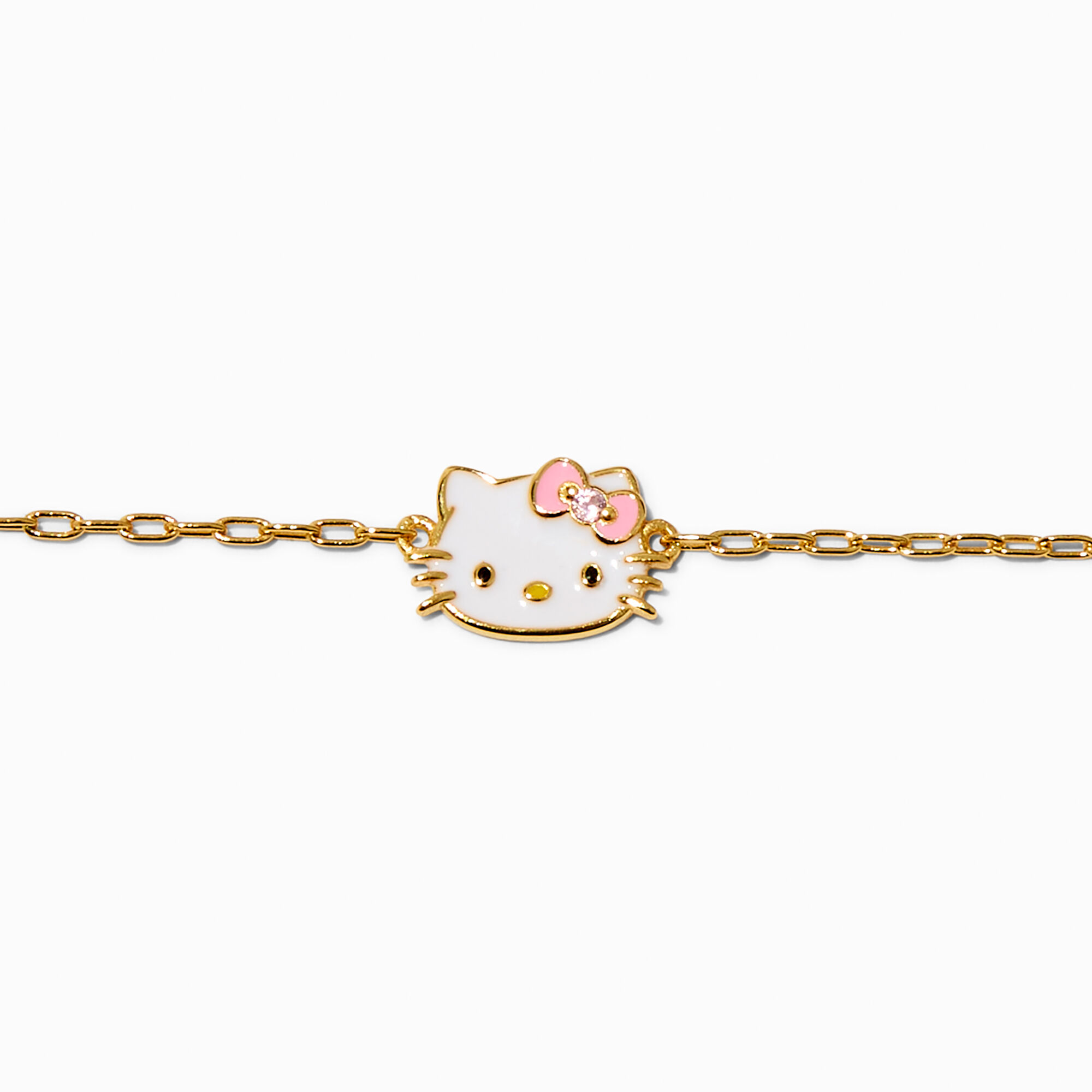 Hello Kitty® Gold-tone Sterling Silver Face Anklet,