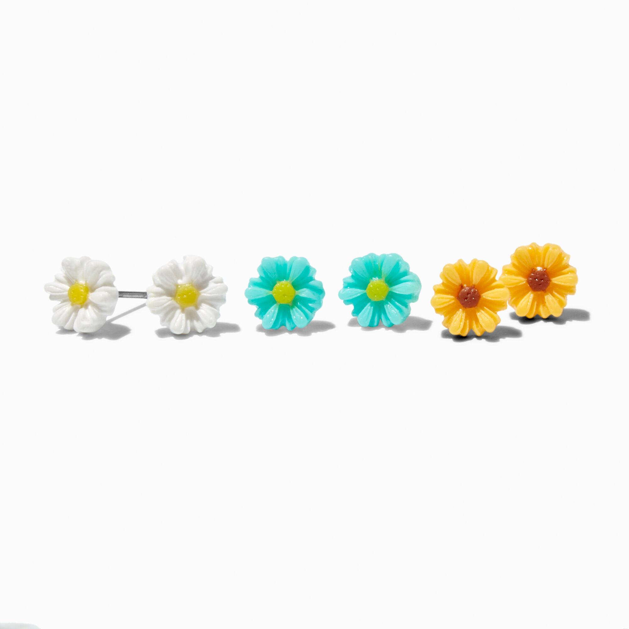 View Claires Daisy Stud Earrings 3 Pack information