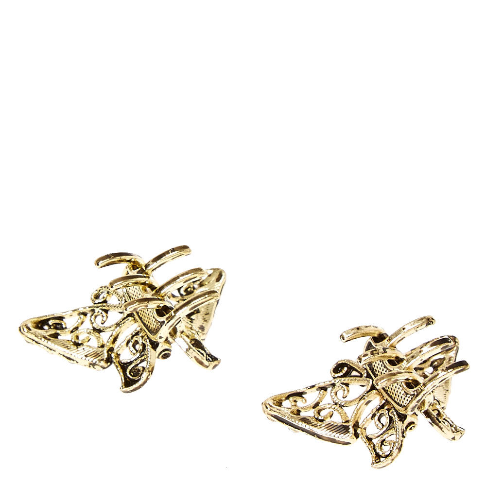 Rustic Gold Butterfly Hair Clips - 2 Pack,