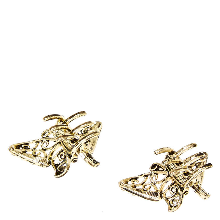 Rustic Gold Butterfly Hair Clips - 2 Pack,