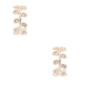 Rose Gold-tone 10mm Vine Hoop Earrings,