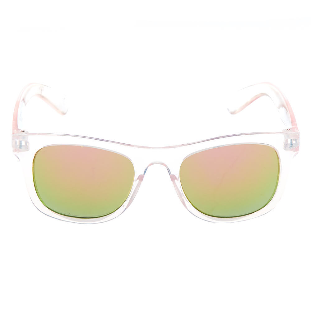 Claire's Club Square Retro Sunglasses - Clear,