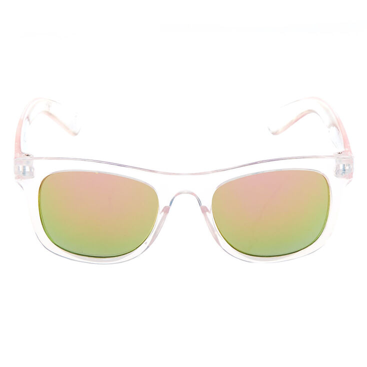 Claire&#39;s Club Square Retro Sunglasses - Clear,