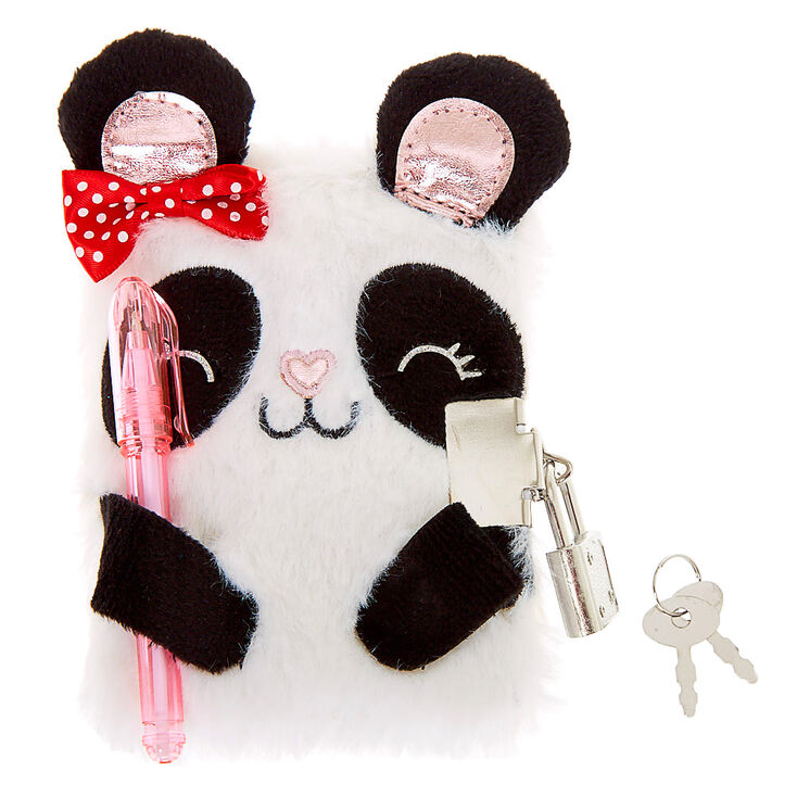 Claire&#39;s Club Panda Lock Diary - White,