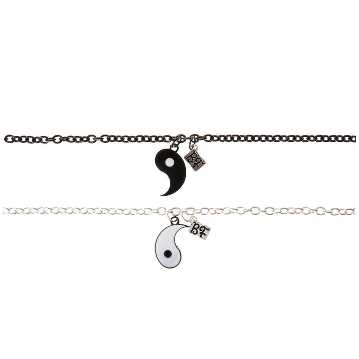 Claire's Bracelets d'amitié Yin et Yang noirs et blancs