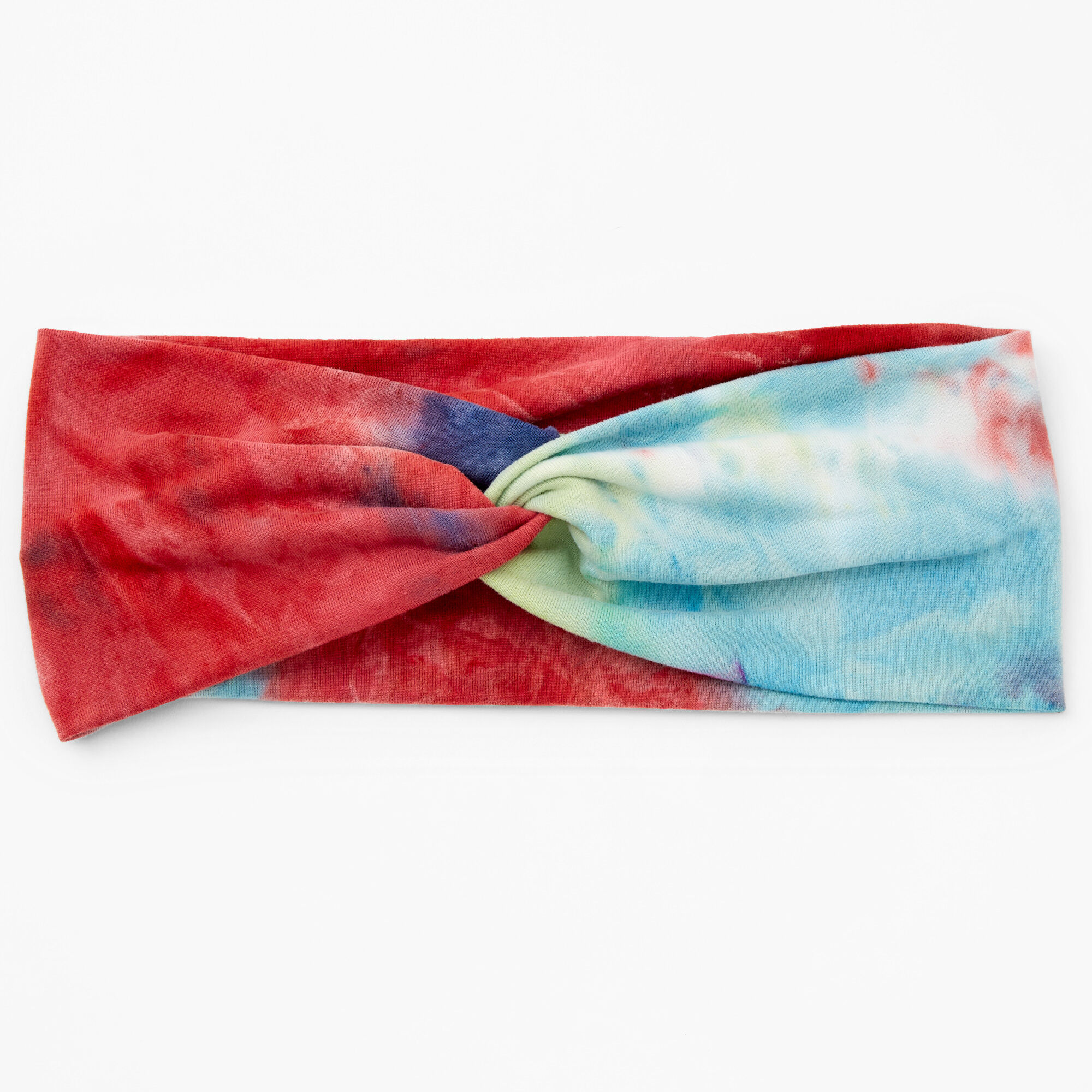 Navy & Red Tie Dye Twisted Headwrap,