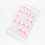 Pink Ombre Glitter Stilleto Press On Vegan Faux Nail Set - 24 Pack,