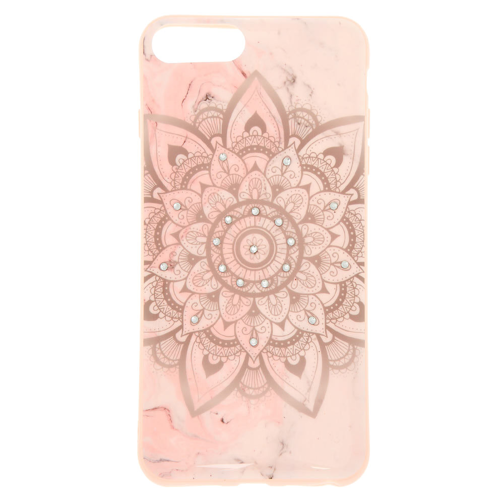 Coque de portable à motif mandala effet marbré - Compatible avec iPhone 6/7/8 Plus,