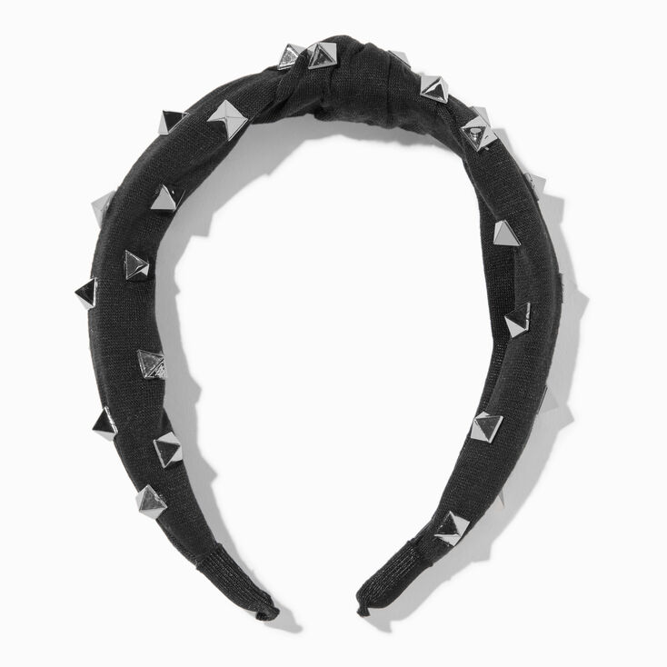Black Square Spikes Knotted Headband,