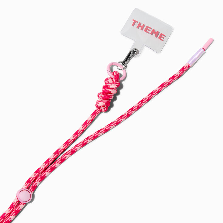 T H E M E x Claire&#39;s Pink Houndstooth Rope Lanyard,