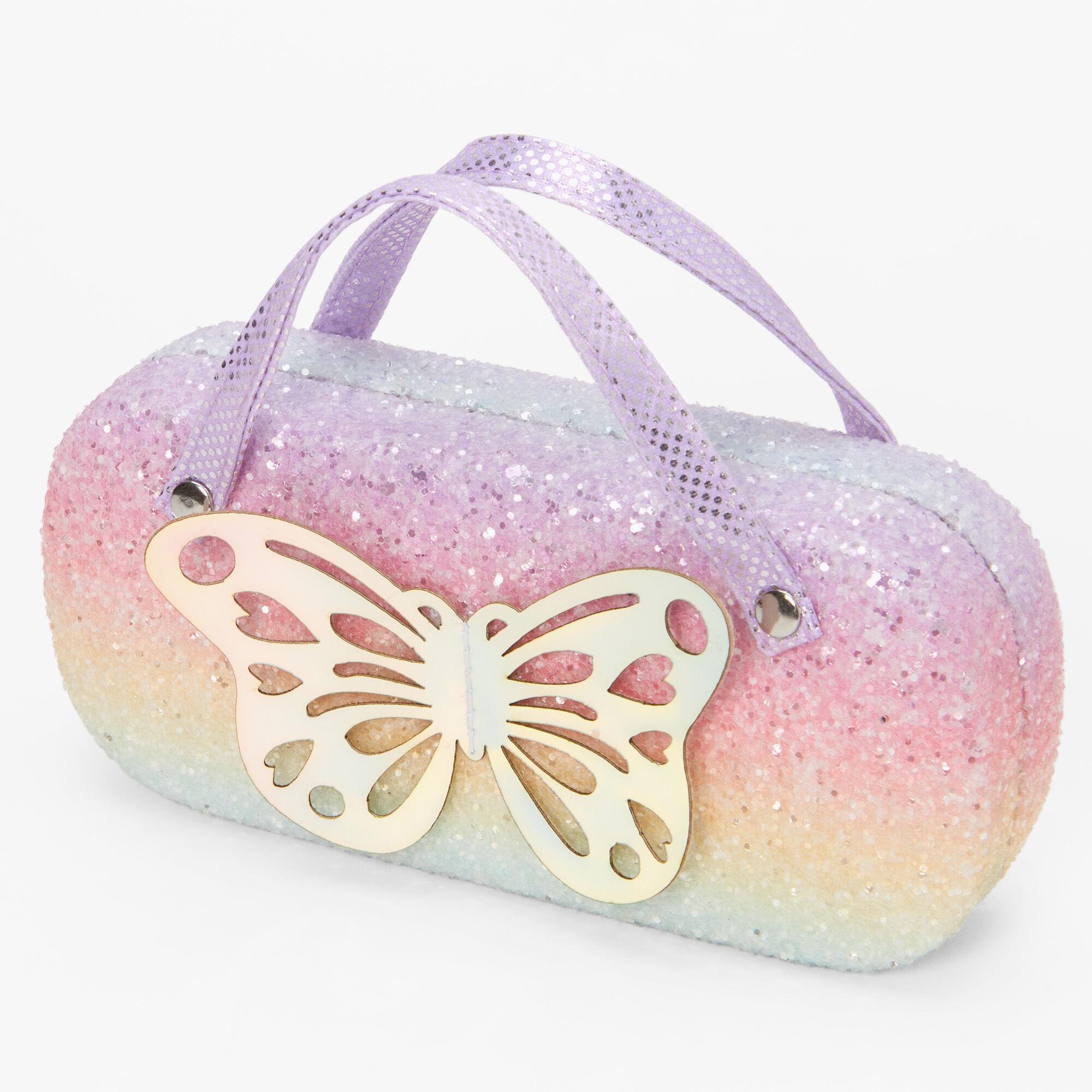 View Claires Club Glitter Butterfly Glasses Case information